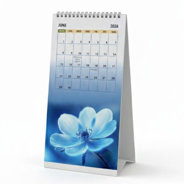 ThinkCrafts 2026 Desk Calendar, Floral Design, Spiral Bound, 8 x 4.5 Inches, Monthly Planner 2026 Table Calendar