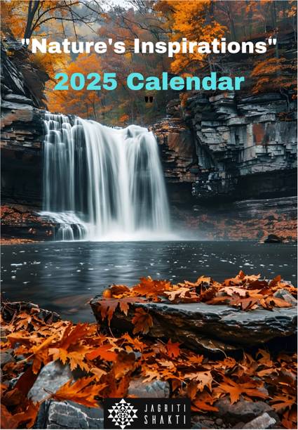 Jagriti Shakti 2025 Wall Hanging Calendar with Nature's Images and Inspirational Quotes 2025 Wall Calendar