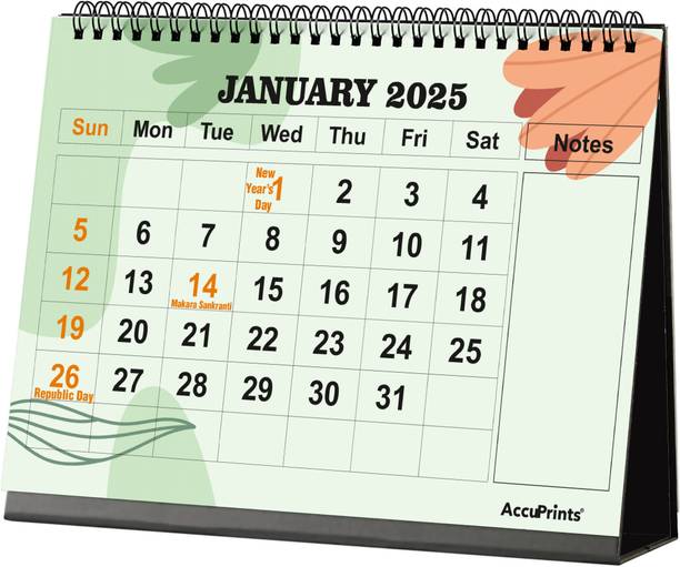 AccuPrints Green Star Desk 2025 Table Calendar