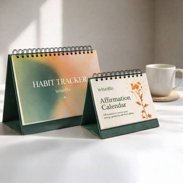 Wiselife Mindful Living Combo | Affirmation Calendar & Habit Tracker 2026 Table Calendar