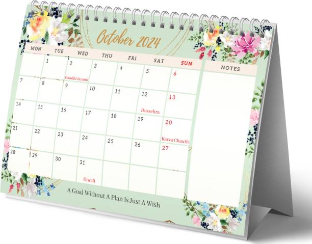 Lauret Blanc A4 Table Calendar, Planner, Organizer- Home and Office Use 2024 Table Calendar