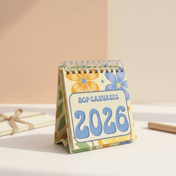 Bop Canvases Desk Calendar 2026 Table Calendar