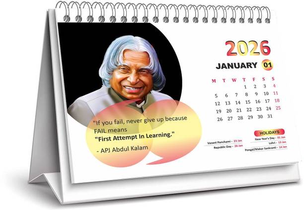 Avni Prints Desk Calendar with Strong Twin-Wiro Binding 2025 Table Calendar