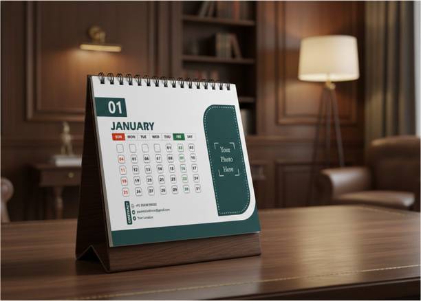 PRINT SPACE INDIA Customized Calendar, 12 Month with your 12 Photos 2026 Table Calendar