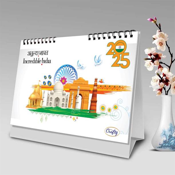 Crafty INCREDIBLE INDIA Desk & Office Table Calendar 2025 2025 Table Calendar