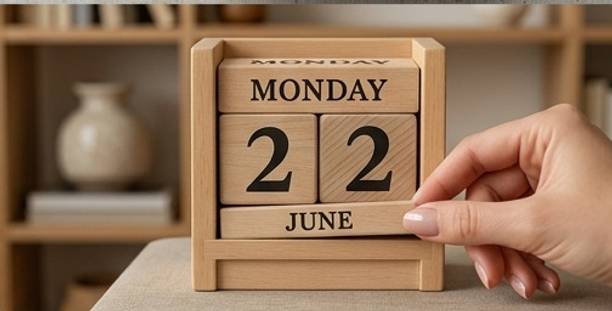Aditya Creation "Wooden Perpetual Block Calendar" Perpetual Table Calendar