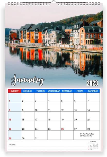 Zoozoartz City Theme - 12 x 18 inches I 12 Pages Planner Wall Hanging Calendar ( Z03 ) 2023 Wall Calendar