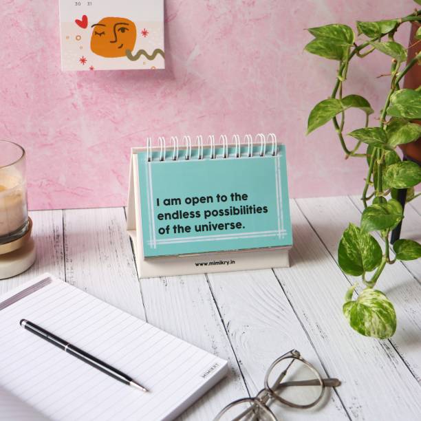 Mimikry Motivational Desk Calendar with 100 inspirational quotes Undated Daily Flip Table Calendar