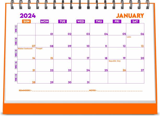 ESCAPER A5 Size Planner Desk Calendar for uses offices 2024 Table Calendar