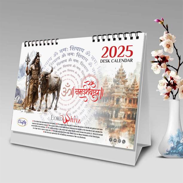 Crafty Lord Shiva Desk Calendar 2025 Stand Up table Calendar 2025 2025 Table Calendar