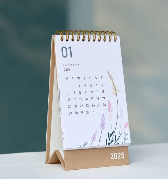 INNAXA 2025 Desk Calendar Standing Flip Desktop Calendar Size : 6 x 4 inch 2025 Table Calendar