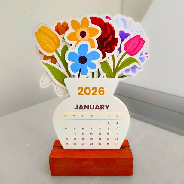 Sticcardo 2026 Flower Vase Desk Calendar 2026 Table Calendar