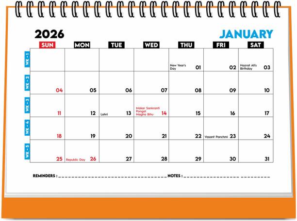 ESCAPER A5 Size Planner Desk Calendar for uses offices 2026 Table Calendar