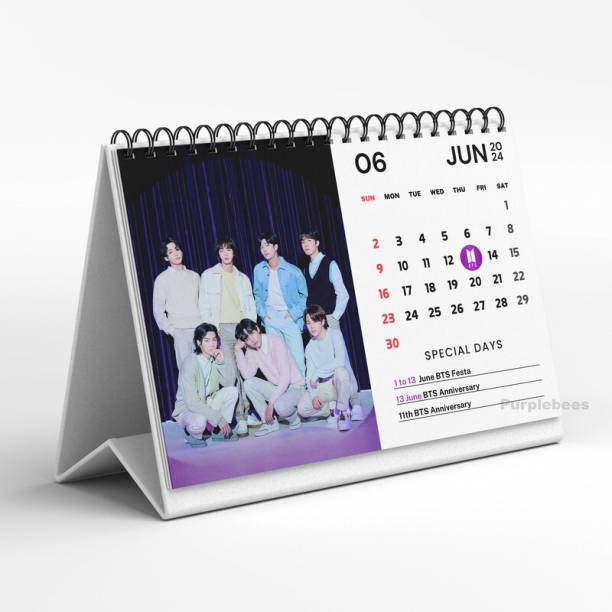 PurpleBees BTS CalendarA4 2024 Table Calendar