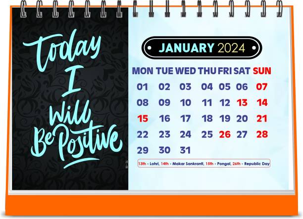 ESCAPER A5 Size Positive Motivational Desk Calendar for uses offices 2024 Table Calendar