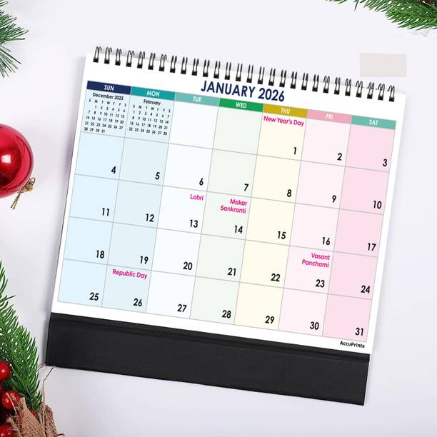 AccuPrints Color Planner 2026 Table Calendar