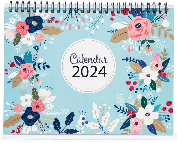 Kaameri Bazaar 2024 Floral Desk Calendar With inspirational quotes Includes notes section 2024 Table Calendar