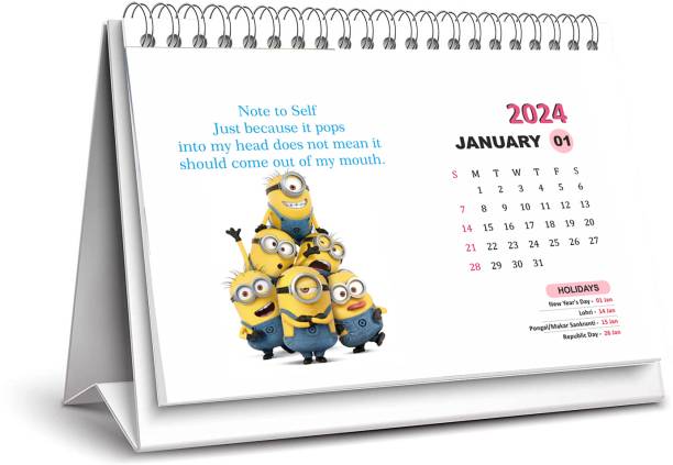 Avni Prints Desk Calendar 2024 for Home Table, Kids and other uses 2024 Table Calendar