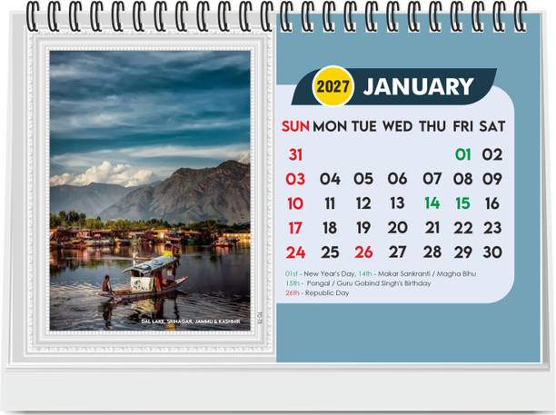 ESCAPER India Destinations Travel Desk Calendar 2027, A5 Table Calendar for Travelers 2027 Table Calendar
