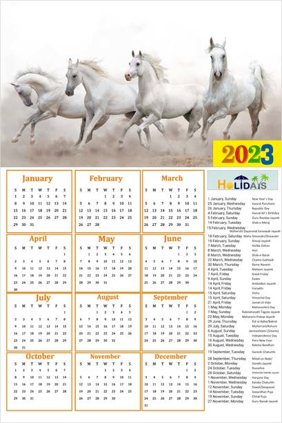 HD RAPID DESIGN Wall Calendar, Hanging Calendar (24 x 36 inch) for office, home_018 2023 Wall Calendar