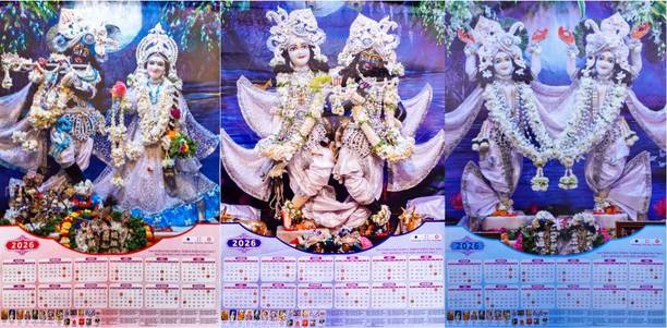 Devinevrindavan Iskcon Big Size 3 from iskcon vrindavan 35X22 inches 2026 2024 Wall Calendar