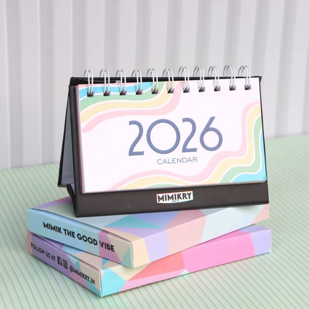 Mimikry Flip Desk Calendar, Aesthetic Office and Home 2026 Table Calendar