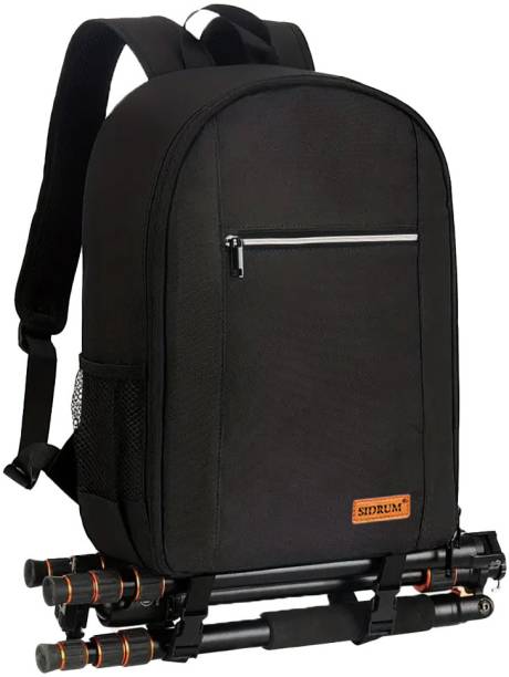 SIDRUM W8 Camera Backpack with Removable Padded Dividers and Rain Cover | Photography Camera Bag Waterproof | Camera Cases for DSLR camera with lenses, Tripod, 15.6" Laptop.  Camera Bag