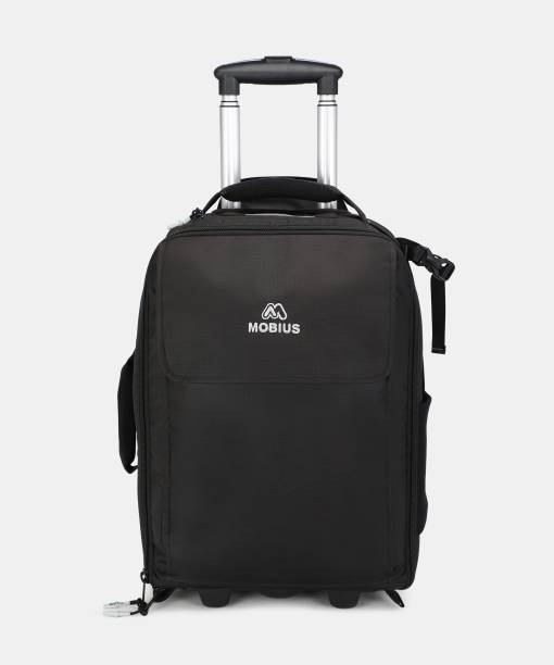 MOBIUS Airliner 2 Premium DSLR 2 Wheels trolley Bag 100% Waterproof Camera Bag with Rain Cover Suitable for DSLR Camera with Lens 24-105 Lenses - 3 Nos 70-200 Or 150- 600mm And 16-35 24-70 Flash Charger Laptop 17inches and Tripod  Camera Bag