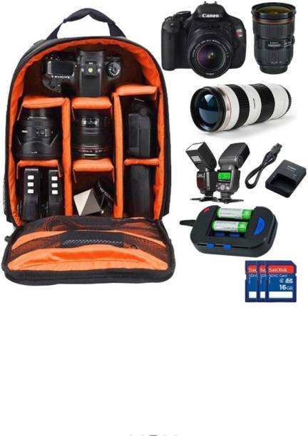 skynora DSLR SLR Camera Canon Nikon Sigma Olympus Camera Bag (Black, Orange)DSLR SLR bag  Camera Bag