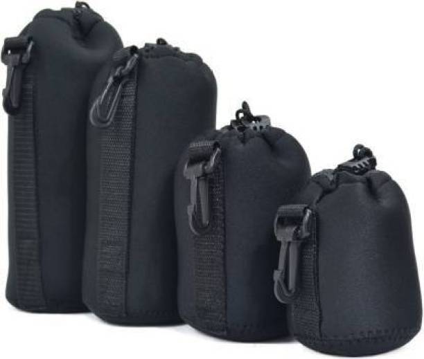 Vistook Pack of 4 Thick Protective Neoprene Lens Case Pouch Set for DSLR Camera Lens Includes Small, Medium, Large &amp; Extra Large Pouches.  Camera Bag