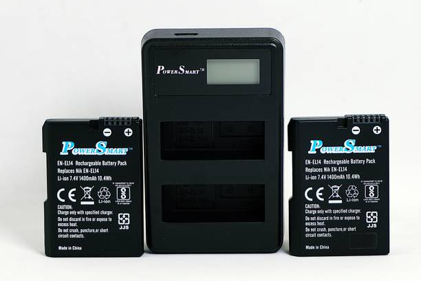 Power Smart EN-EL14 Battery (2- No.s) + EN-EL14a Dual USB Charger for Nikon D5600 D3400  Camera Battery Charger