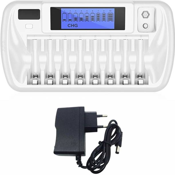 fotokina 8 Cell Charger for Rechargeable Batteries with LCD Display  Camera Battery Charger