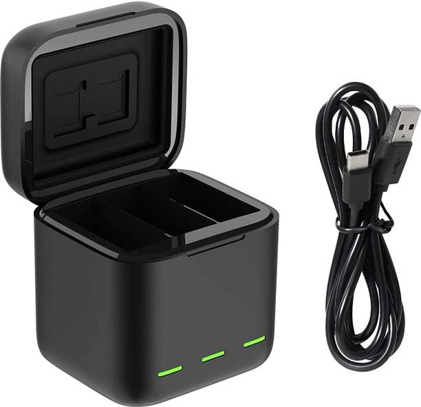 Camstuffs Hero 10/9 Battery Charger, 3-Channel USB Charger with Type-C Cord for GoPro  Camera Battery Charger
