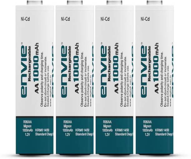 Envie 1000mah Ni-CD AA Rechargeable Batteries, Low Self Discharge (Pack of 4)  Camera Battery Charger