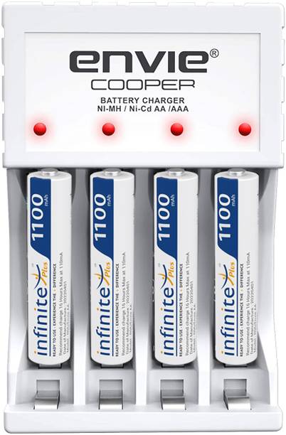 Envie Fast Charger ECR 20MC with AAA Rechargeable Batteries | For AA & AAA Ni-Cd & Ni-mh Rechargeable Batteries With LED Indicator | Compatible with Power Banks Travel Adapter  Camera Battery Charger