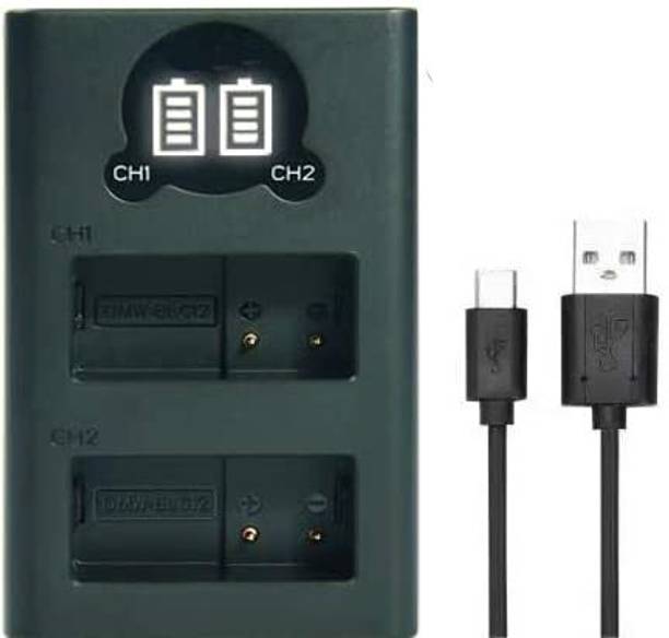 Lamkoti DMW-BLC12 dual Fast USB type 'c' camera charger with LCD display for Panasonic  Camera Battery Charger