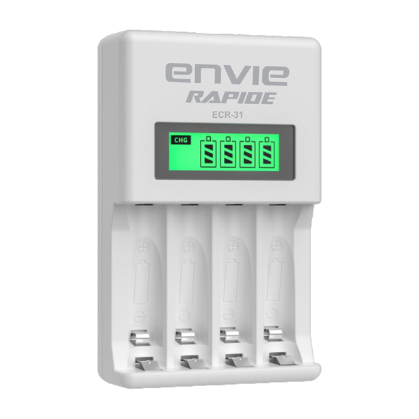 Envie ECR 31 Rapide Ultra Fast Charger for Rechargeable Batteries AA & AAA Ni-mh  Camera Battery Charger