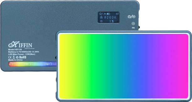 Hiffin HF-138 Portable Pocket RGB LED Video Light with 20 Lighting Effect Modes 1000 lx Camera LED Light