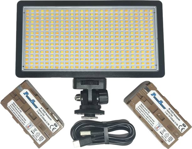 Power Smart PS416 Camera Video Light Portable LED with NP-F550TC Battery (2 NO) C-Type Cable 2880 lx Camera LED Light