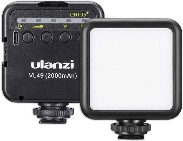 ULANZI VL49 LED Video Light 2000mAh Soft Panel with 3 Cold Shoes 150 lx Camera LED Light