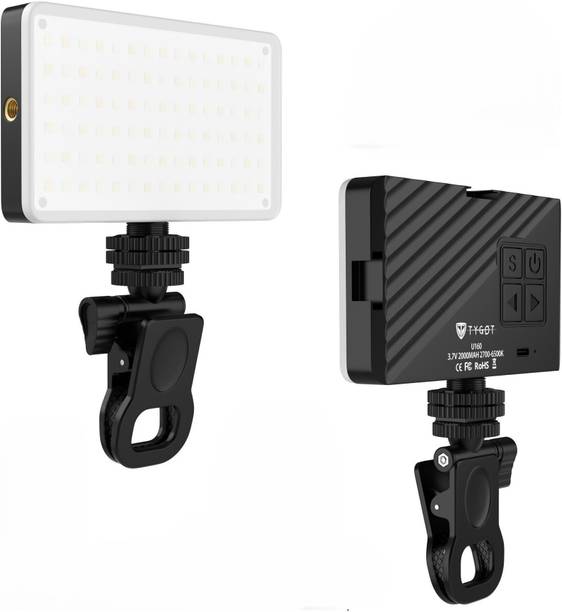 Tygot U160 Portable Light for Mobile & DSLR, Adjustable 2700K-6500K Color Temperature 6000 lx Camera LED Light