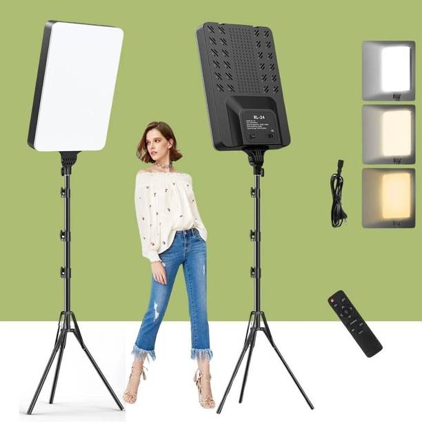 IMAGINEA 4'' LED Video Light Kit 2800-7500K Photography Lighting with Remote and Stand 3400 lx Camera LED Light