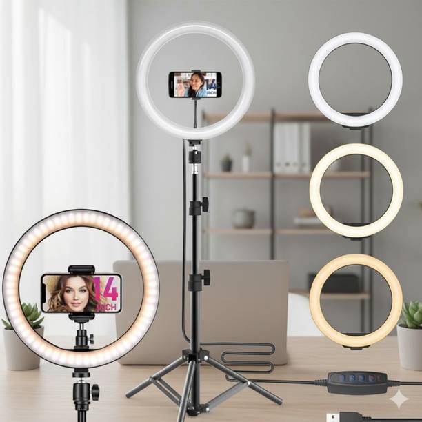 ARS Shine Big 7 fit Tripod Stand with 10 Inches LED Ring Light-Live Stream Phone Holder Ring Flash