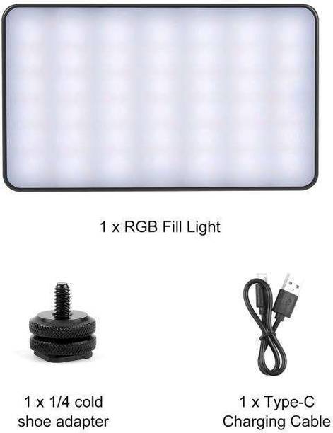 SRR RGB Portable LED Video Light for Camera & Phone Rechargeable Mini Fill Light 1250 lx Camera LED Light