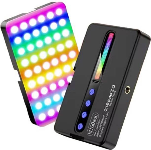 BROLAVIYA Pocket LED Fill Light Full-Color Rechargeable, Dimmable Light Batteries Included 1250 lx Camera LED Light