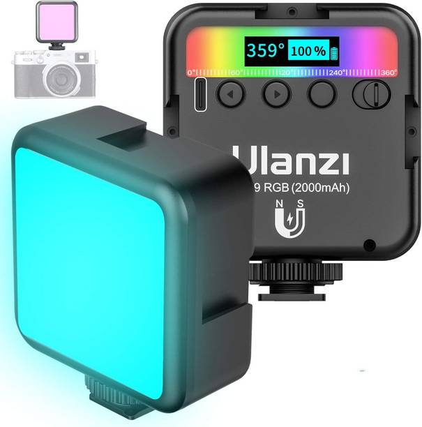 ULANZI VL49 RGB Video Light 3 Cold Shoe Magnetic 2500–9000K LED LCD Panel 25 lx Camera LED Light