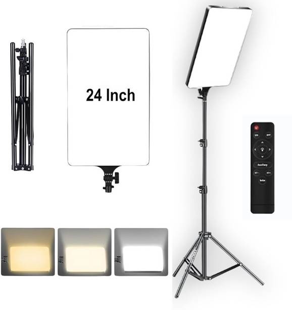 Urban Infotech Adjustable LED Panel Light Kit with Tripod Stand & Remote – 3 Color Modes 2 lx Camera LED Light