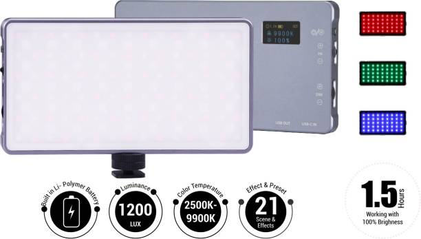 DIGITEK RGB LED Video Light LED-D135N ML RGB with 21 Preset Effects & 4000mAh Battery 3600 lx Camera LED Light