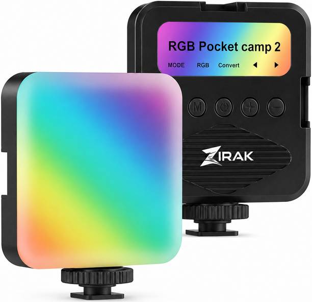 ZIRAK Portable RGB Studio Light with Adjustable Brightness and Color Effects 900 lx Camera LED Light