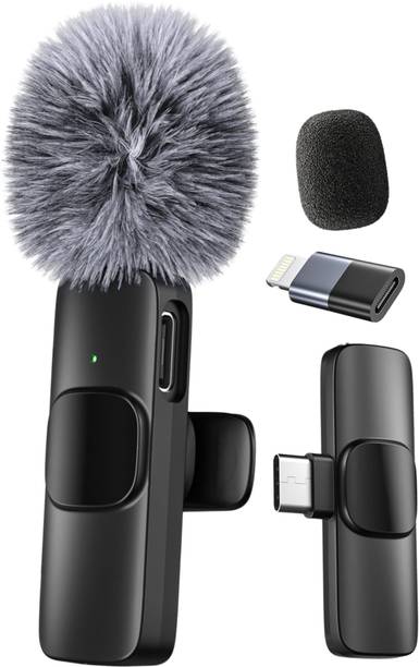 GADGETSWEAR K8 Wireless Furry Mic For Youtuber, Recording,Podcast, With Type-C & IOS Support Camera Microphone